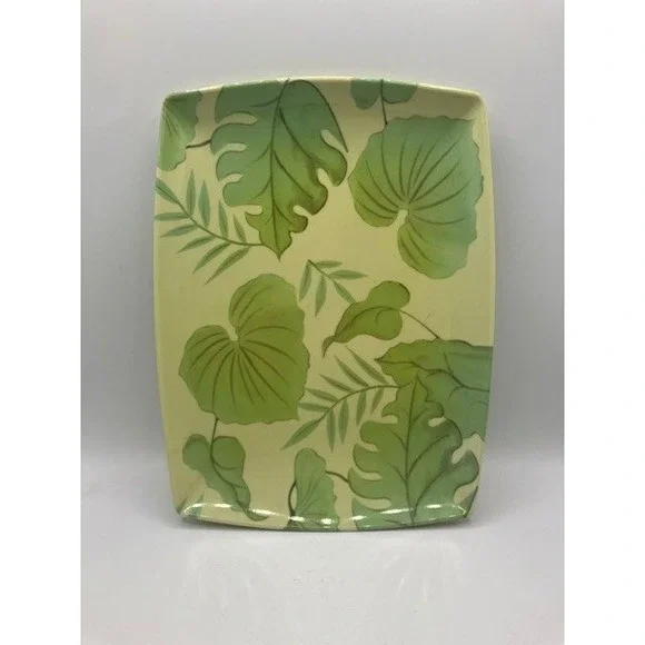 Serving‎ Tray 12"x9" Melamine Green Leaf Pattern - Picture 2 of 2
